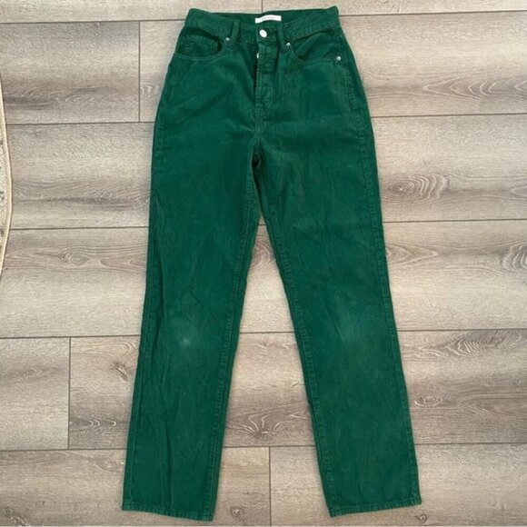 PacSun Green Corduroy Dad Jeans Size 25 - Picture 2 of 5